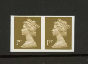 Par Imperforate Horizon 1997 1er Oro (2 Bandas). U/M, bien. SG 1668a Cat 175 £ - Imagen 1 de 1