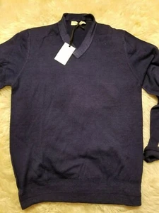 NWT MAURO GRIFONI V-NECK  42 44 XL L WOOL PURPLE - Picture 1 of 5