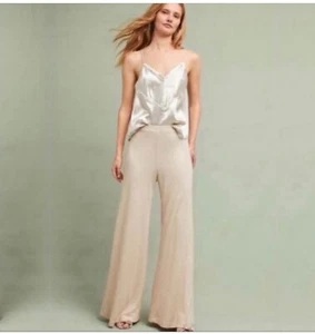 Anthropologie Feather Bone Tavi Wide Leg Gold Shimmer Pants NWT Woman’s Sz S - Picture 1 of 14