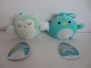 Squishmallow Set zwei Clips Petrina die Eule + Tiff der Pfau 3,5 Zoll Claires - Bild 1 von 12