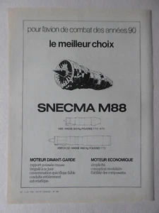 6/1979 PUB SNECMA LUFTFAHRTMOTOR M88 ASSAULT RAFALE ACF ORIGINAL FRANZÖSISCHE ANZEIGE - Bild 1 von 1