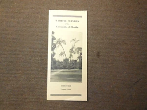 Folleto SERVICIOS DE GUERRA DE LA UNIVERSIDAD DE FLORIDA de colección de la Segunda Guerra Mundial 1944 - Imagen 1 de 8
