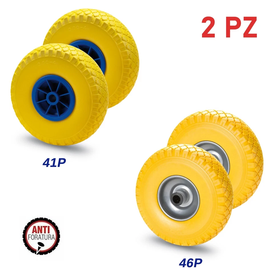 Ruota Piena 260x85 Per Carrello Portasacchi Gomma Per Carriola Carrellino - Immagine 1 di 1
