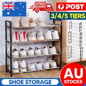 3/4/5 Tiers Layers Shoe Rack Storage Organizer Shelf Stand Shelves Shoe Storage - Picture 1 of 14