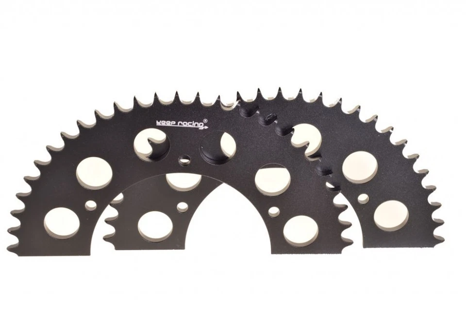 HQ Alu-Kettenblatt 428, keep-racing BLACK-LINE, 40 - 54 Zähne, Ø116, geteilt