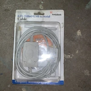 Gold Plated USB-A to Serial DB-9 Connector, 6 foot Cable NEW Sealed. Radio Shack - Picture 1 of 5