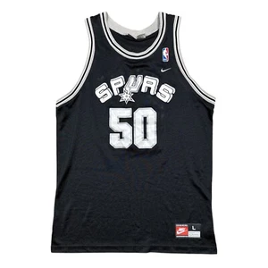 Vintage 90s Nike San Antonio Spurs David Robinson Black NBA Jersey Mens Large - Picture 1 of 14