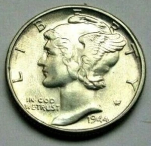 1944 P Merkur Groschen fast unzirkuliert 90% Silbermünze vz/stgl - Bild 1 von 2