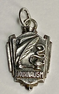 Vintage selten Retro 40er Jahre Sterlingsilber Journalismus Anhänger Charm - Bild 1 von 9