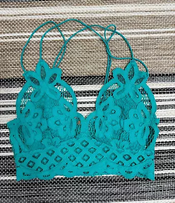 Free People FP One Adella Bralette Adjustable Cross Straps Bright Aqua Size XS - Image 1 of 4