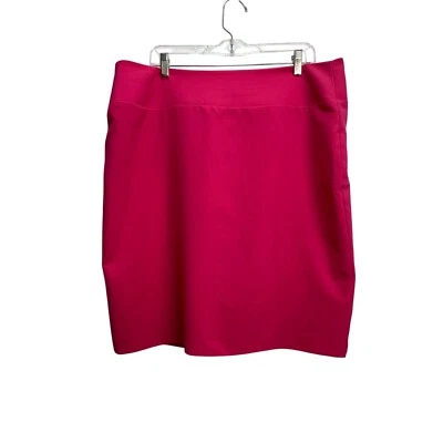 Vintage Alfani Womens Pink Pencil Skirt Size 16 Back Zipper Stretch Lined Slit - Image 1 of 4
