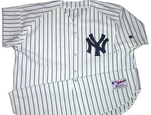 VTG AUTHENTIC 90's ROGER CLEMENS YANKEES MLB #12 PINSTRIPE JERSEY 56 SEWN RARE! - Picture 1 of 6