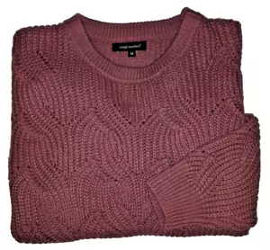 Simply Southern Women's Knit Rose Pink Sweater Long Sleeve Size M - Picture 1 of 5