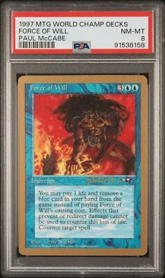 PSA 8 NM-MT 1997 World Champ Decks Force of Will Paul McCabe - Image 1 of 2