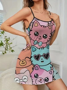 Damen Schlafanzug Pyjama Sexy Armlos Hausanzug Nachtwäsche Kurze Atmungsaktiv - Bild 1 von 5