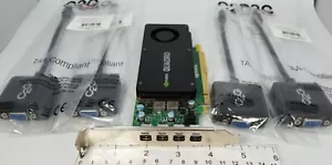 Nvidia K1200 4GB GDDR5 4X Mini DP to VGA Adapters Windows 10 Video Graphics Card - Picture 1 of 5