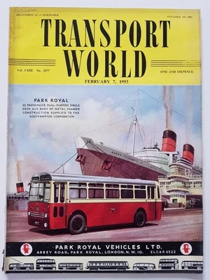 TRANSPORT WORLD NEWSPAPER MAGAZINE FEB 7 1953 VOL CXIII (113) NO. 3577 - Image 1 of 4