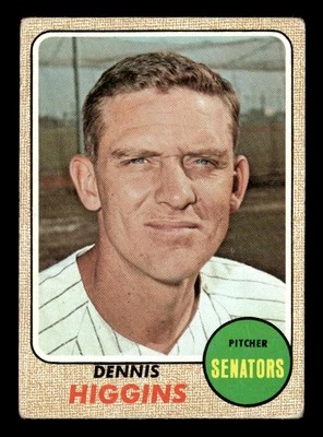 1968 Topps #509 Dennis Higgins Washington Senators - Image 1 of 2