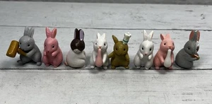 Conejito Conejo Figuras Cuento de Hadas Jardín y Decoración de Pasteles 8 Piezas Mini Set - Imagen 1 de 7