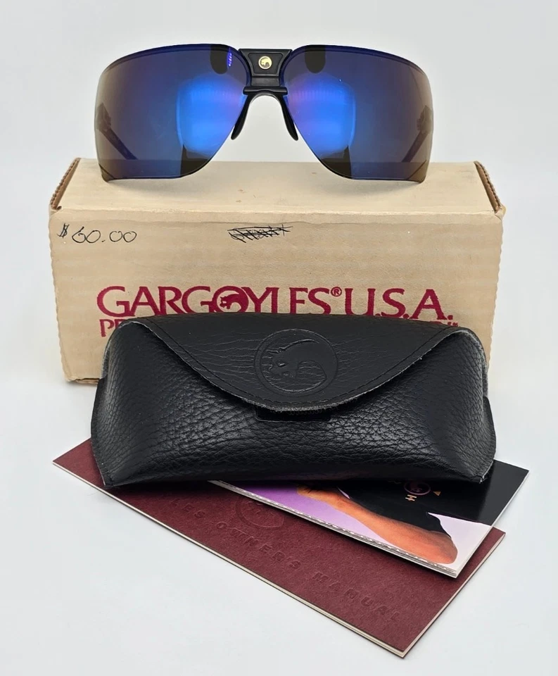 Gafas de sol Terminator espejo azul caleidoscopio marco negro Gárgolas 85 mm Gen 1 Foto 1 de 4