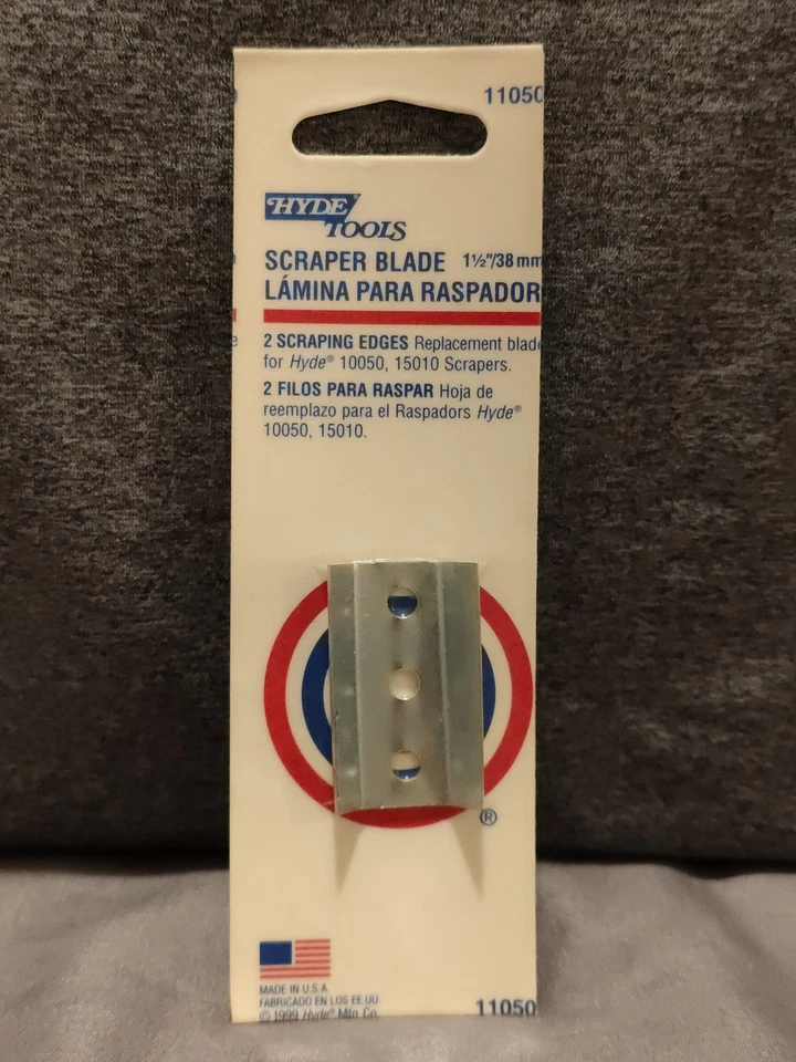 Hyde 11050 Carbon Steel 2 Edge Paint Scraper Blades 1.5"