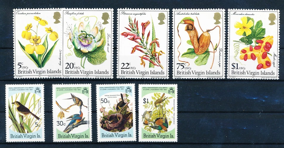 LS62185 British Virgin Islands birds plants flora nature flowers lot MNH - Image 1 of 1