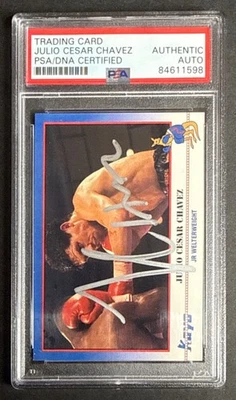 Julio Cesar Chavez Signed 1991 Kayo Boxing Card #216 PSA 84611598 - Image 1 of 2