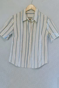 Camicia a righe manica corta da donna naracamicie in cotone multicolore taglia L - Foto 1 di 6