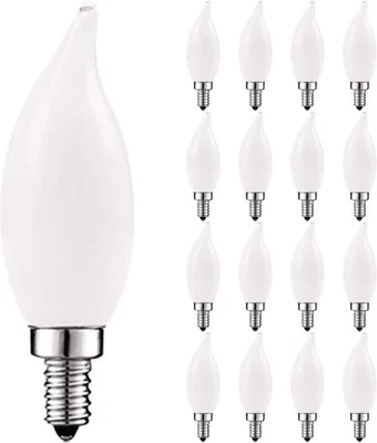 16x Luxrite LED Chandelier Light Bulb E12 Dimmable 40W 2700K 360lm Flame Tip UL - Image 1 of 4