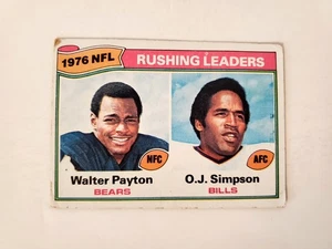 1977 Topps "O.J. Simpson & Walter Payton" Trading Card (#3), OJ, Rushing Leaders - Picture 1 of 3