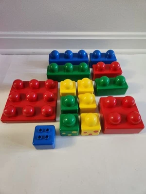 LEGO Duplo Primo Baby Lot of 14 Bricks Blocks Converter & Building Plate  - Image 1 of 4