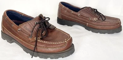 Barco Cuero Marrón Lagos Vela Duxbak Talla 10 EE Nuevo Estado Foto 1 de 4