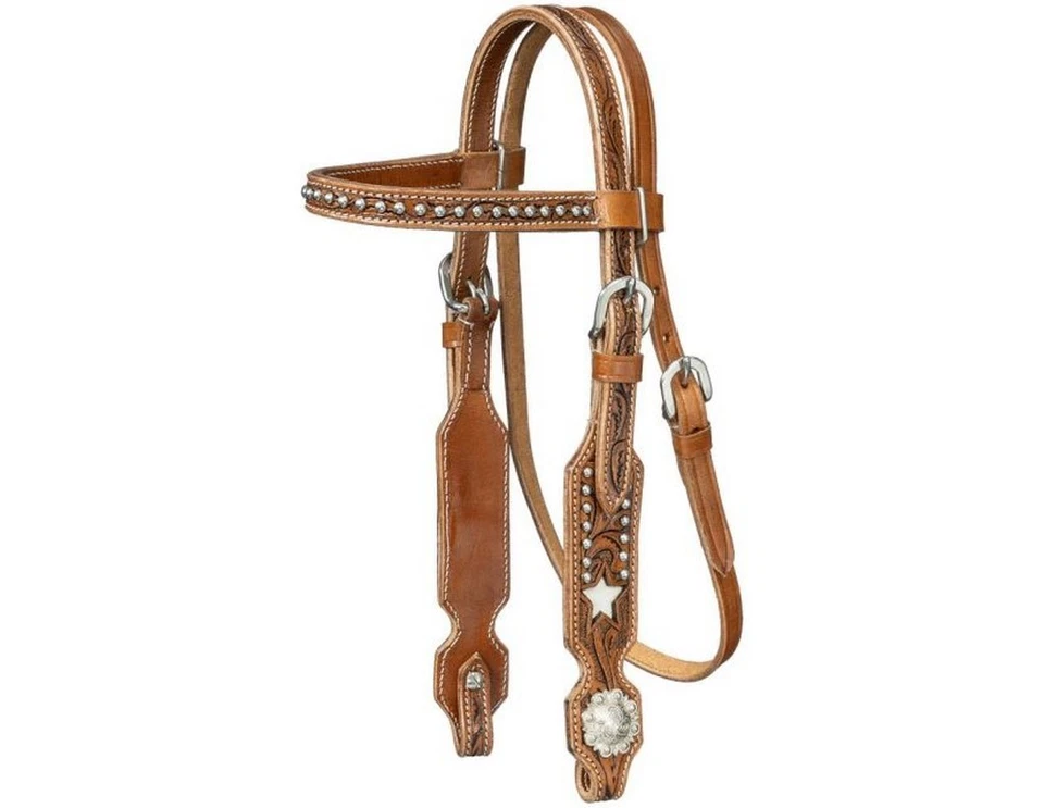 Banda para cejas Silver Royal Headstall Marshal miniatura marrón 45-9823MN Foto 1 de 1