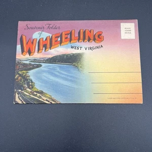 Folleto de 9 postales plegables vintage Wheeling West Virginia doble cara - Imagen 1 de 13