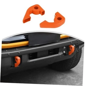 2PCS Front Bumper Tow Hook Cover and Tow Trailer Hitch Protector Rubber Orange - Picture 1 of 8