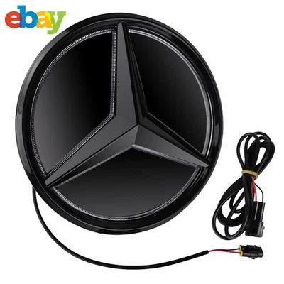 Illuminated Grille Star Emblem Black Fit For Mercedes-Benz E300 E450 E550 AMG Foto 1 de 4