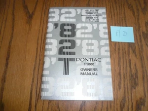1982 Pontiac T1000 Owner's Manual - Vintage - 8/ D - Picture 1 of 2