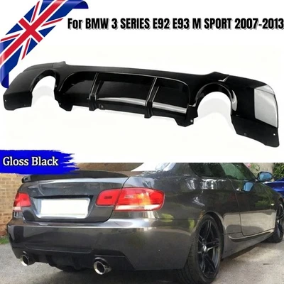 CP-AUTO FOR BMW 3 SERIES E92 E93 335I M SPORT REAR DIFFUSER GLOSS BLACK SPOILER VALANCE