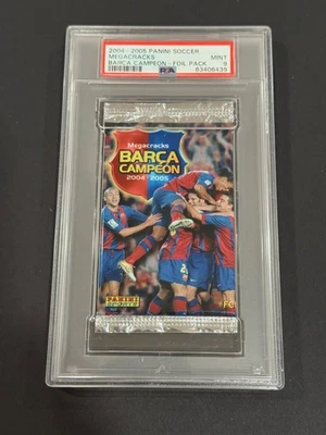 2004-2005 PANINI SOCCER MEGACRACKS PSA 9 MINT BARCA CAMPEON FOIL PACK MESSI RC - Image 1 of 2