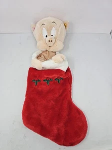 Calza di Natale Gemmy Looney Tunes maiale maiale peluche agrifoglio rosso 21 in vacanza - Foto 1 di 8