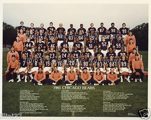 1981 CHICAGO BEARS 8X10 TEAM PHOTO MCMICHAEL SINGLETARY VAN HORNE ROOKIE PAYTON  - Picture 1 of 1