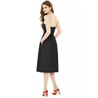 Alfred Sung Midi Natural Waist Strapless Dress In Black Womens Size 0