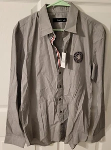 Bossini Men's Full Sleeve Casual Wear Shirt Gun Metal Color Size XL - Picture 1 of 3