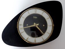 Pendule horloge formica vintage - ODO - Noir - Années 60