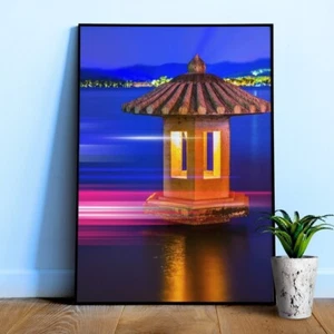 Ciudad de neón: China, pagoda — póster estético, impresión de neón, póster de onda de sintetizador - Imagen 1 de 11