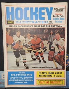 1965 Hockey Illustrated Gordie Howe/Ted Green/Ralph Backstrom/Mont vs Chi - Picture 1 of 7