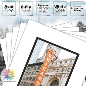 Pack of 50 8x10 Double Mats Mattes White Over Black Pre-cut Mat for 5x7 Picture - Picture 1 of 5