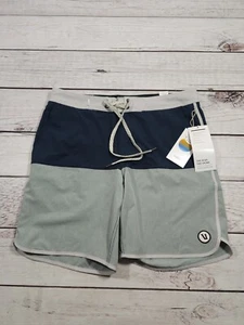 Vuori Cruise Board Shorts 30 Gray Green/Blue Swim Trunks Unlined Aqua Pockets W7 - Picture 1 of 8