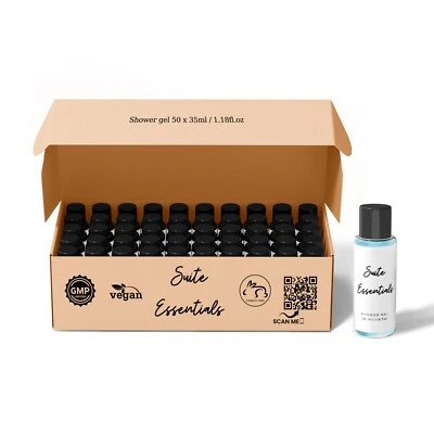 Suite Essentials Shower Gel (35ml x 50 Pack) | For Airbnbs, Guests & Hotels
