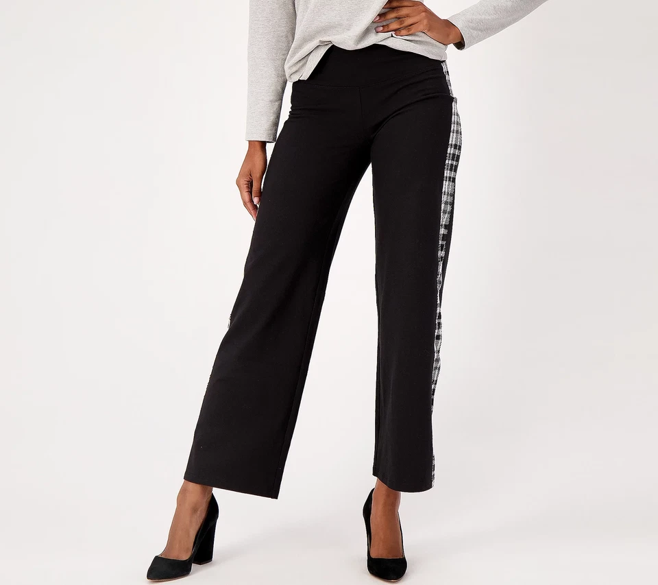 Mujer con Control Algodón Jersey Pierna Ancha Pantalones Negro M Nuevo Foto 1 de 1